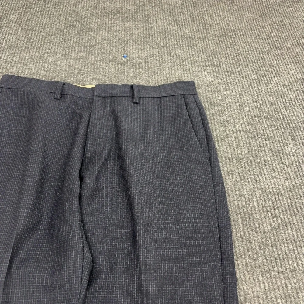 Banana Republic Dress Pants Mens 30/30 Blue Wool Tailored Slim Fit Plaid Classic